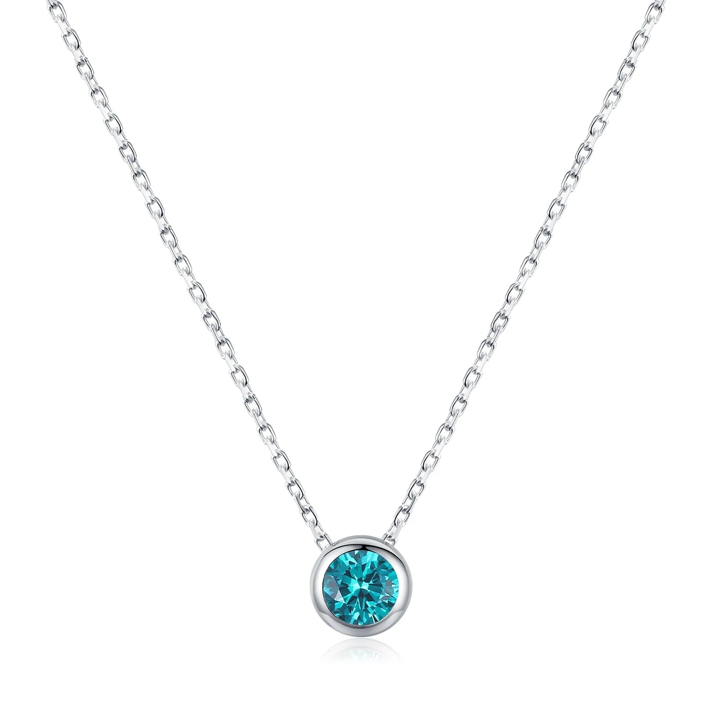Women’s Blue Stone Necklace 925 Sterling Silver