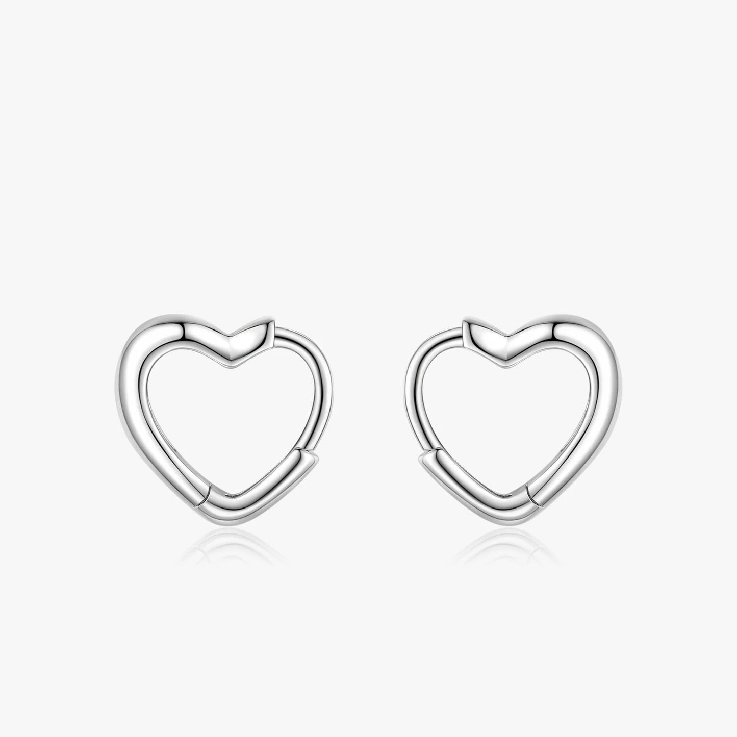 Women’s Open Heart Earrings in 925 Sterling Silver
