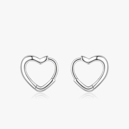 Women’s Open Heart Earrings in 925 Sterling Silver