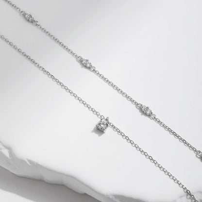 Women’s Double Layer Necklace in 925 Sterling Silver