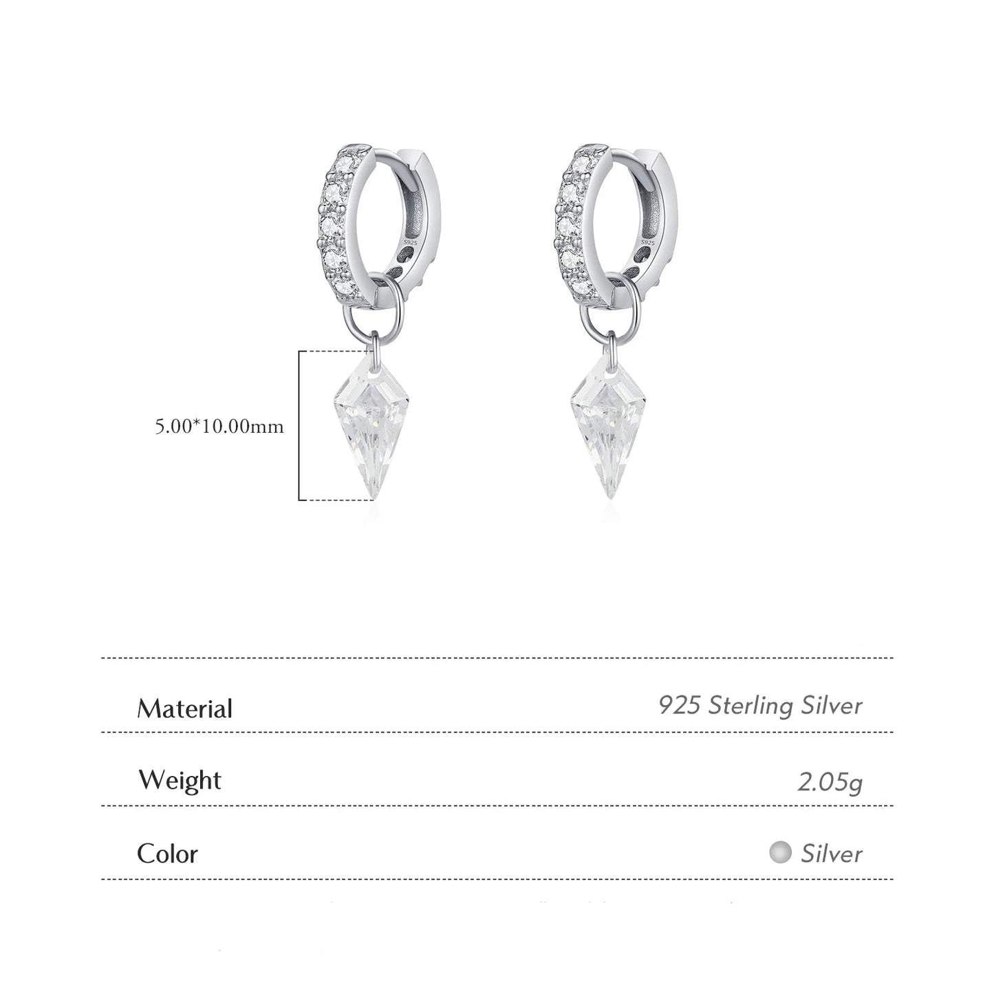 Women’s Geometric Hoop Earrings in 925 Sterling Silver