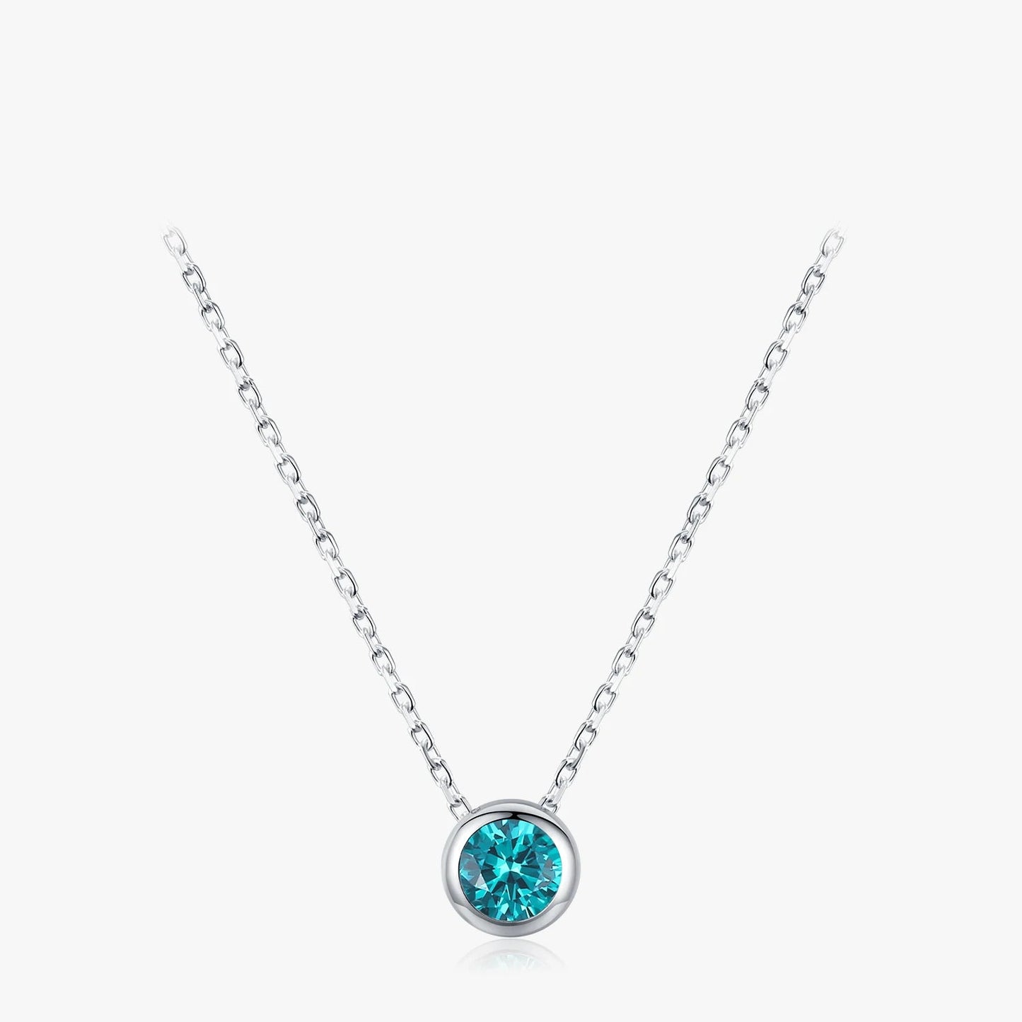 Women’s Blue Stone Necklace 925 Sterling Silver