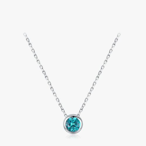 Women’s Blue Stone Necklace 925 Sterling Silver