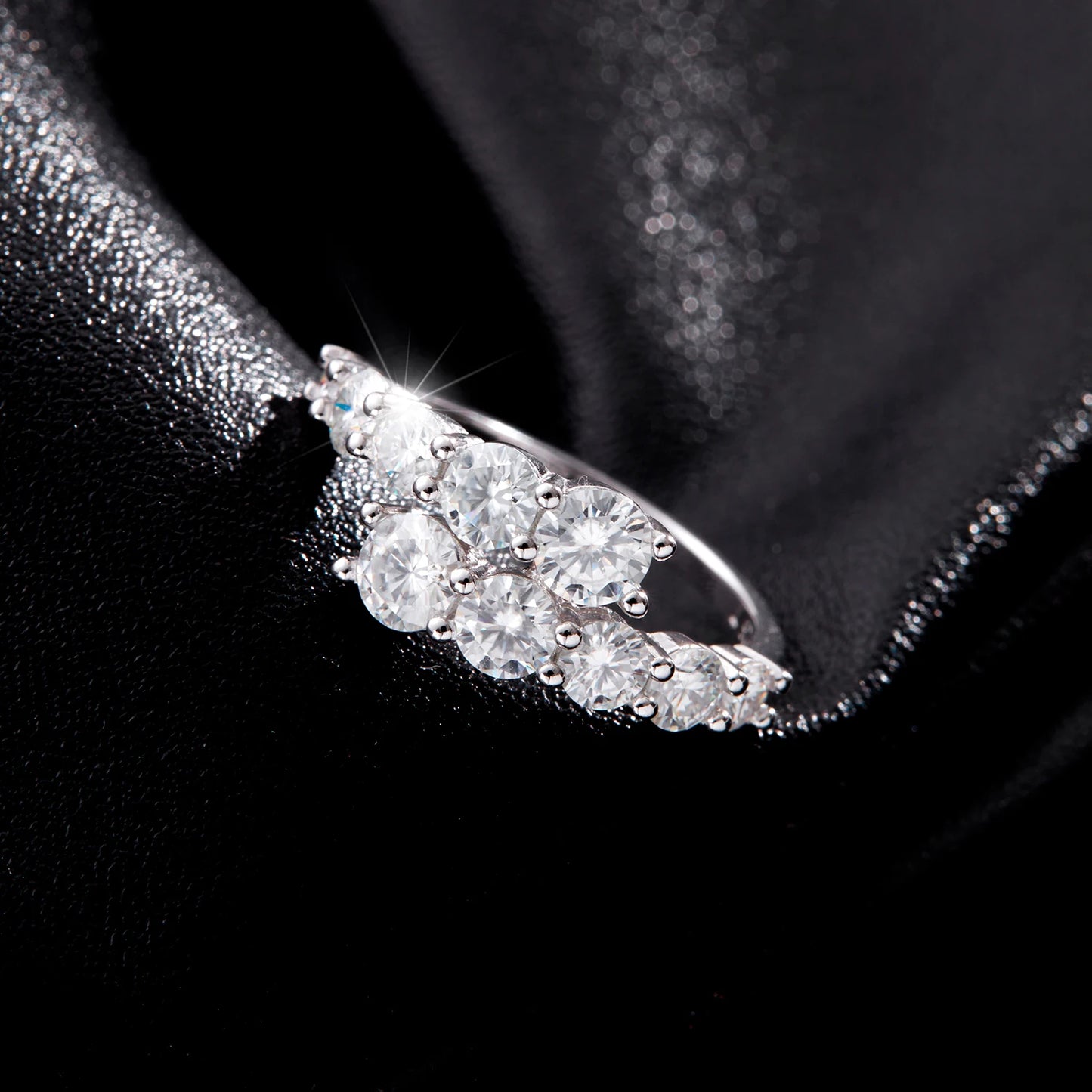 Women’s Paved Riviera Ring in 925 Sterling Silver