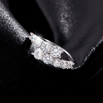 Women’s Paved Riviera Ring in 925 Sterling Silver