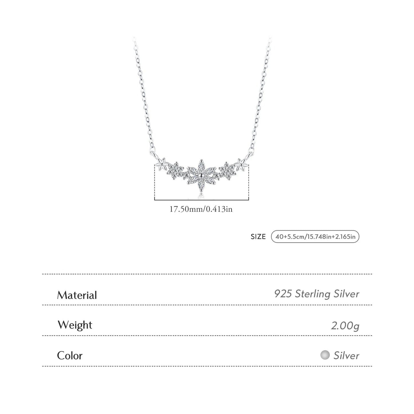 Women’s Star Necklace in 925 Sterling Silver