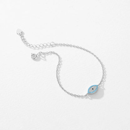 Women’s Blue Evil Eye Bracelet in 925 Sterling Silver