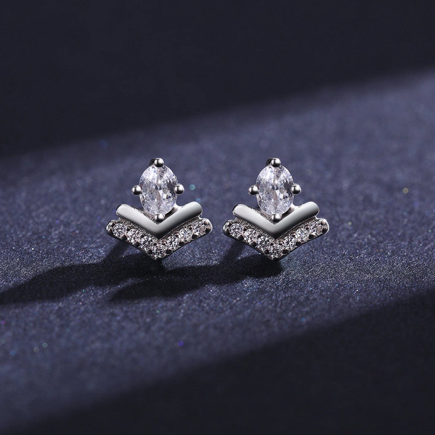 Women’s Paved Teardrop Earrings in 925 Sterling Silver