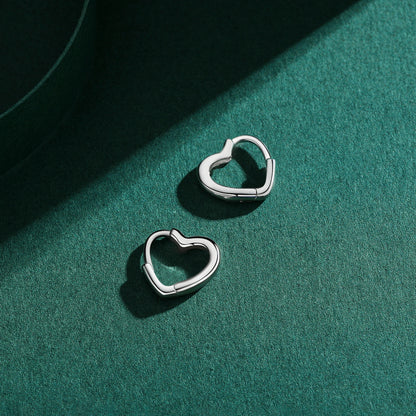 Women’s Open Heart Earrings in 925 Sterling Silver