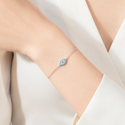 Women’s Blue Evil Eye Bracelet in 925 Sterling Silver