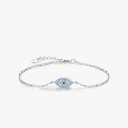 Women’s Blue Evil Eye Bracelet in 925 Sterling Silver