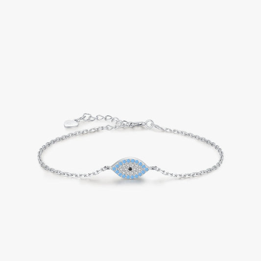 Women’s Blue Evil Eye Bracelet in 925 Sterling Silver