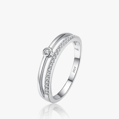 Women’s Minimalist Pavé Ring in 925 Sterling Silver