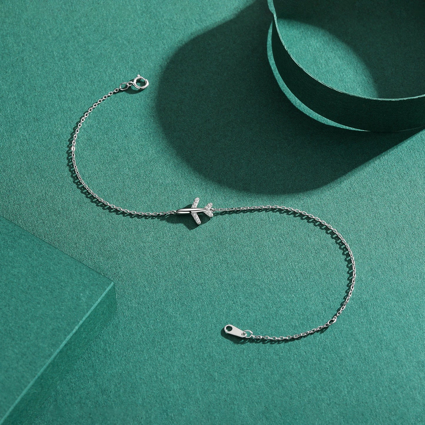 Women’s Airplane Bracelet in 925 Sterling Silver