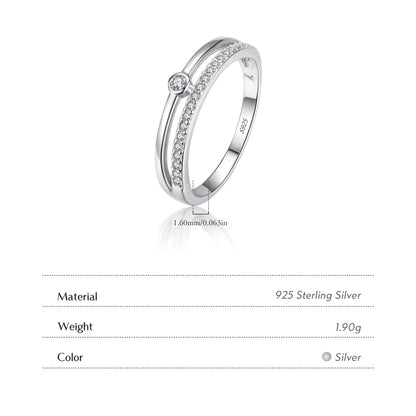 Women’s Minimalist Pavé Ring in 925 Sterling Silver