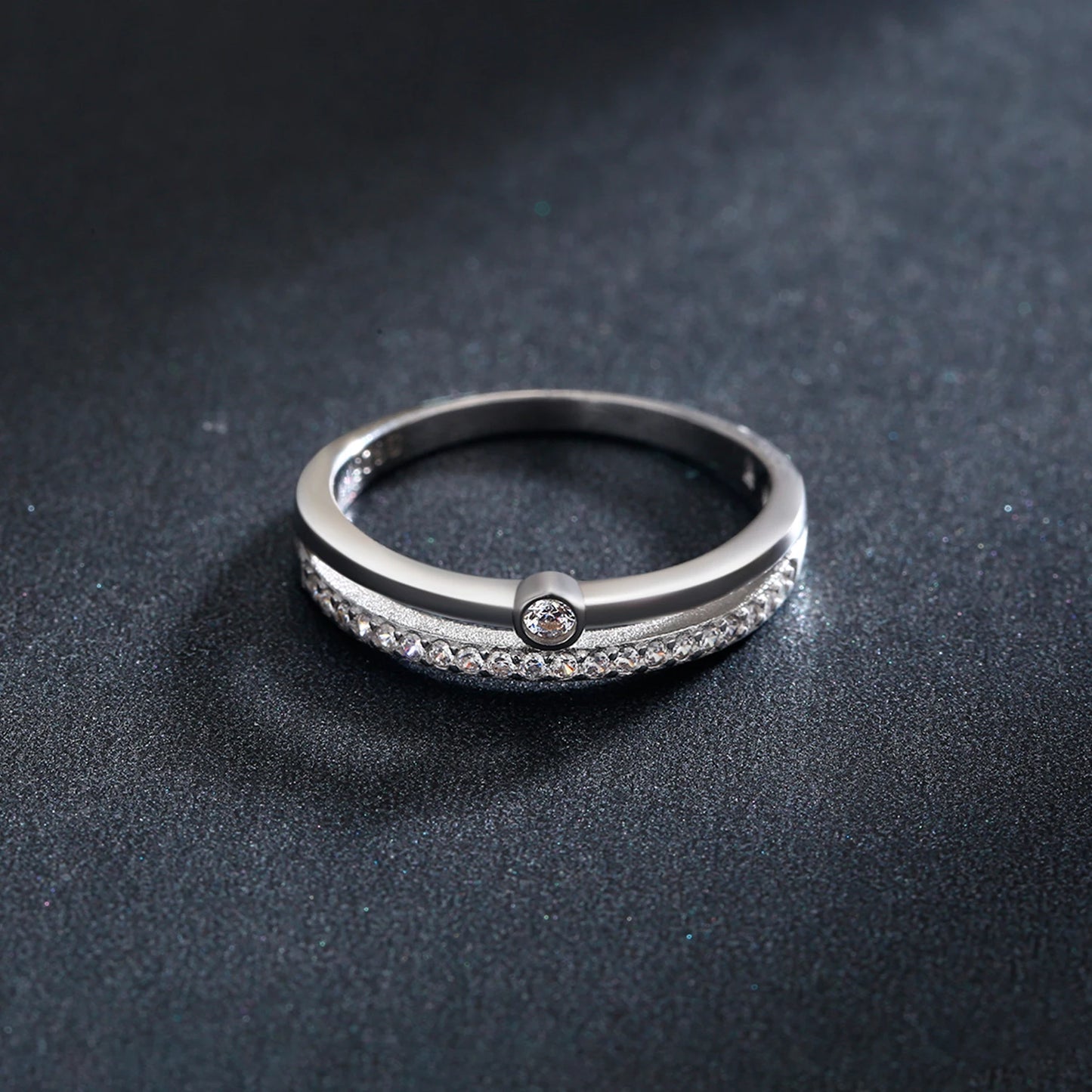 Women’s Minimalist Pavé Ring in 925 Sterling Silver