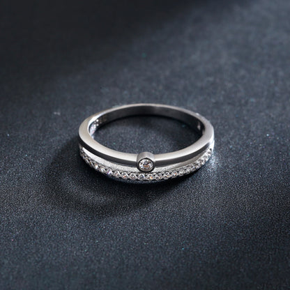 Women’s Minimalist Pavé Ring in 925 Sterling Silver