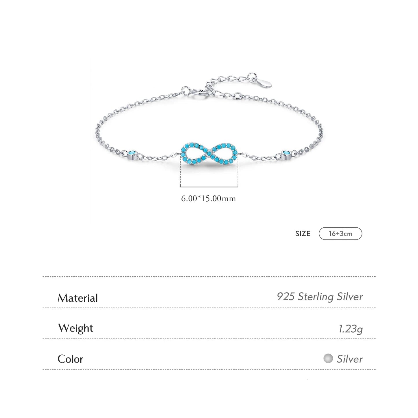 Women’s Infinite Love Bracelet in 925 Sterling Silver
