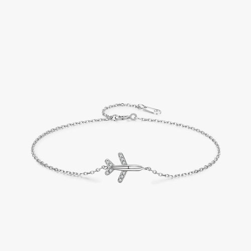 Women’s Airplane Bracelet in 925 Sterling Silver