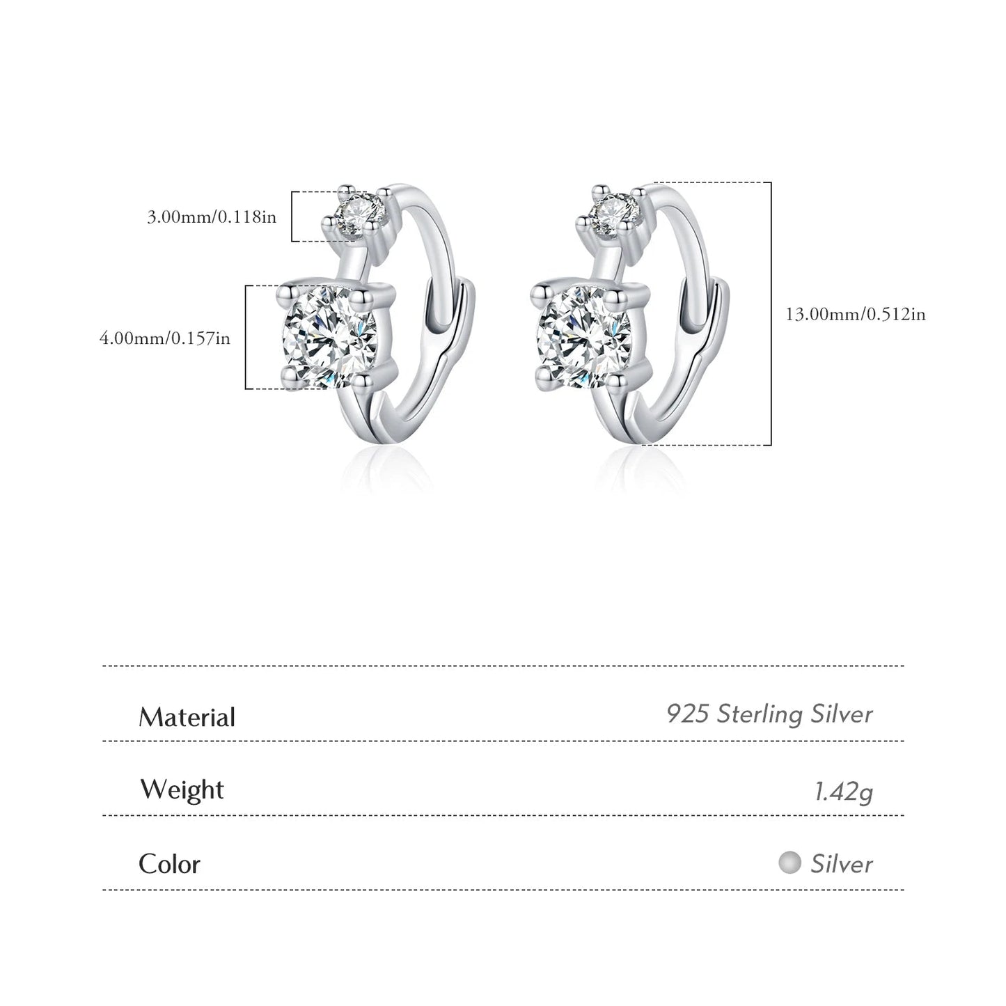 Women’s Hoop Earrings in 925 Sterling Silver