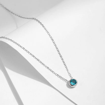 Women’s Blue Stone Necklace 925 Sterling Silver