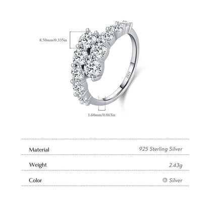 Women’s Paved Riviera Ring in 925 Sterling Silver