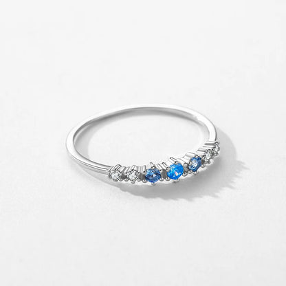 Women's Blue Riviera Ring in 925 Sterling Silver