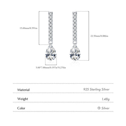 Women’s Teardrop Earrings in 925 Sterling Silver