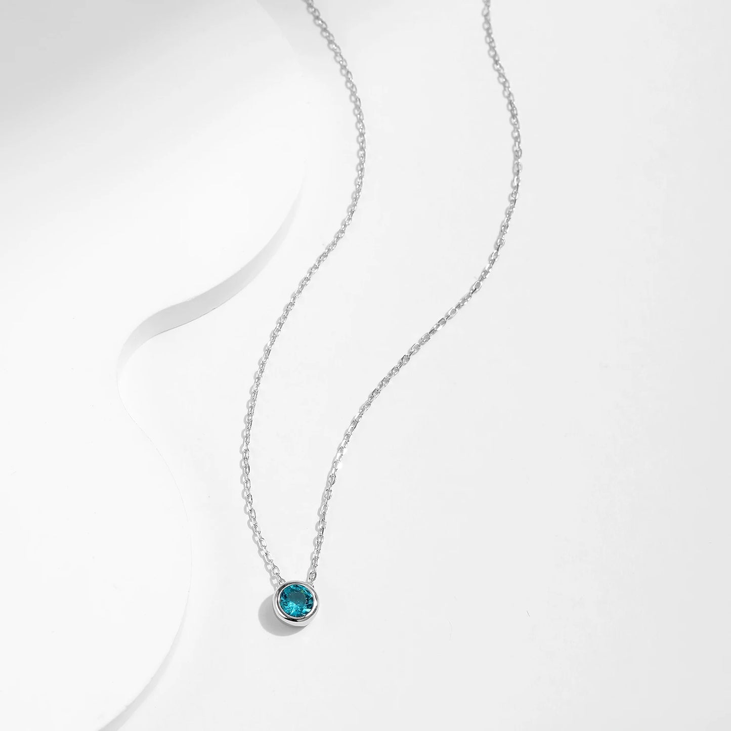 Women’s Blue Stone Necklace 925 Sterling Silver
