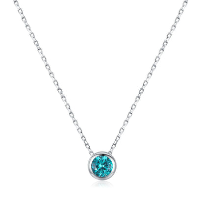 Women’s Blue Stone Necklace 925 Sterling Silver