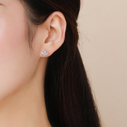 Women’s Paved Teardrop Earrings in 925 Sterling Silver