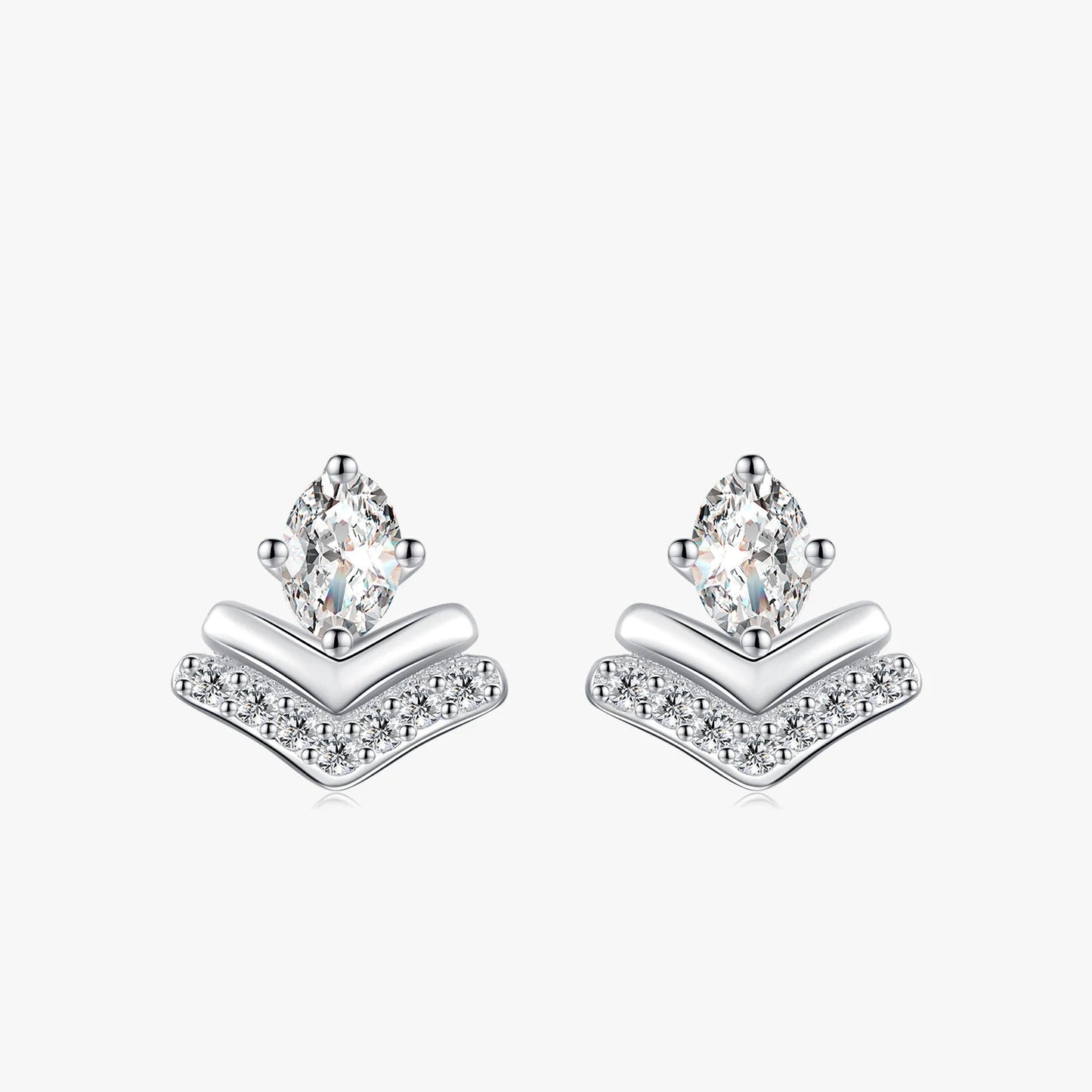 Women’s Paved Teardrop Earrings in 925 Sterling Silver