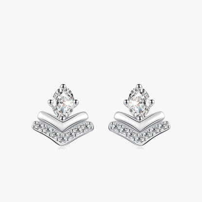 Women’s Paved Teardrop Earrings in 925 Sterling Silver