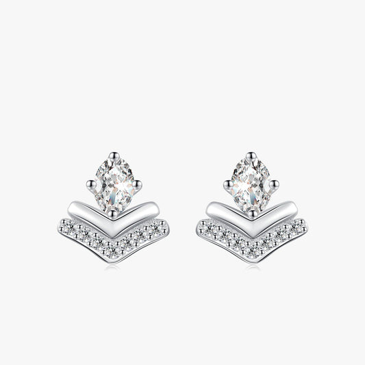 Women’s Paved Teardrop Earrings in 925 Sterling Silver