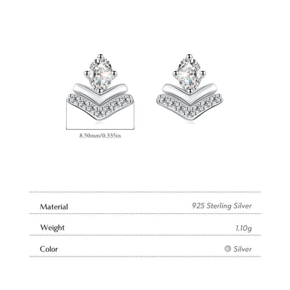 Women’s Paved Teardrop Earrings in 925 Sterling Silver