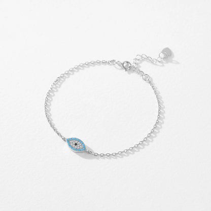 Women’s Blue Evil Eye Bracelet in 925 Sterling Silver
